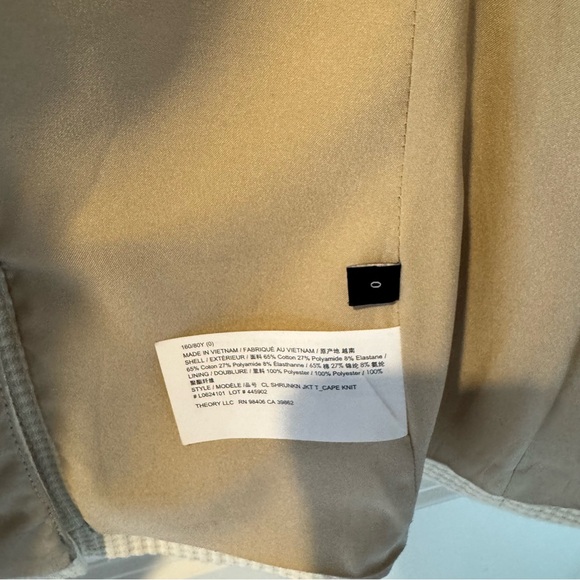 Theory Ivory & Tan Blazer | Size 0 - Picture 3 of 5